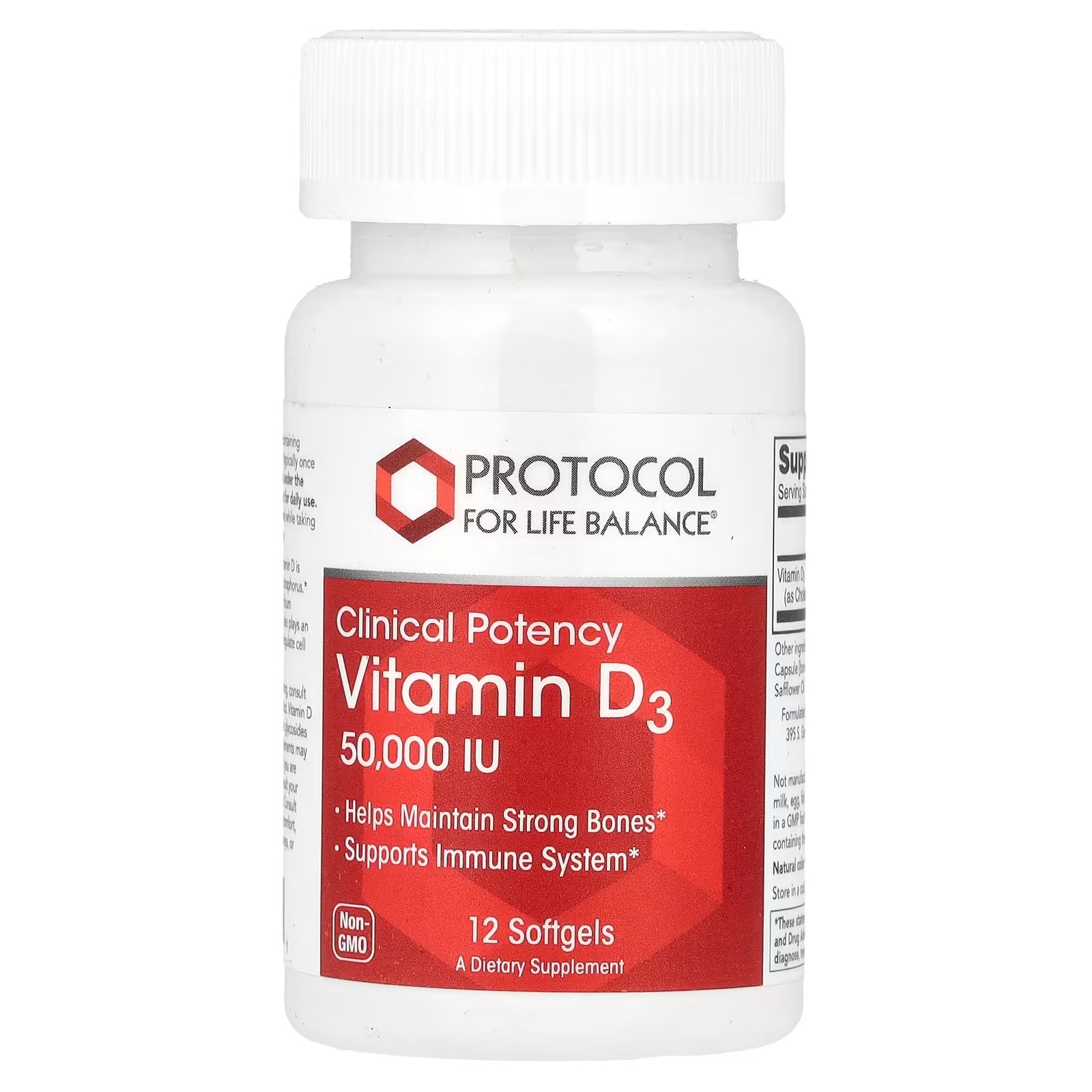 Vitamin D3 50,000 IU x50 Softgels - Protocol For Life Balance