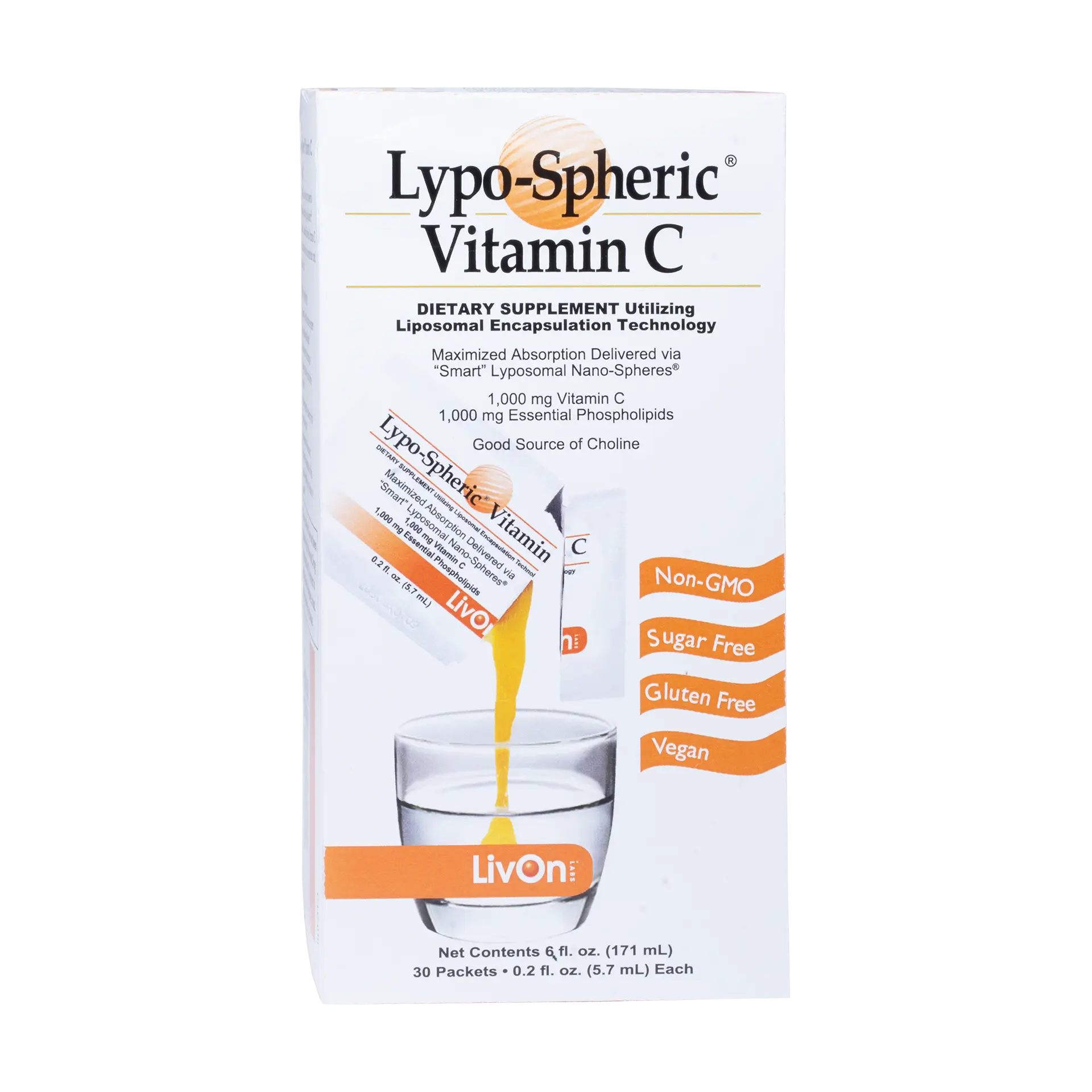 Lypo-Spheric Vit. C Liposomal 1000mg x30 Packs - LivOn Labs - LivOn Labs