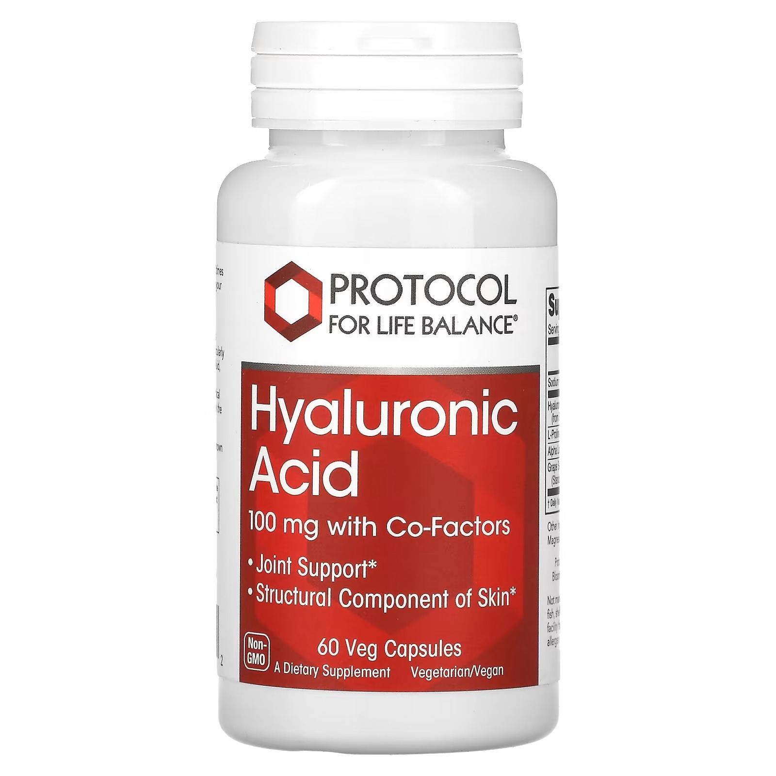 Hyaluronic Acid 100mg x60 C. - Protocol For Life Balance - Protocol For Life Balance
