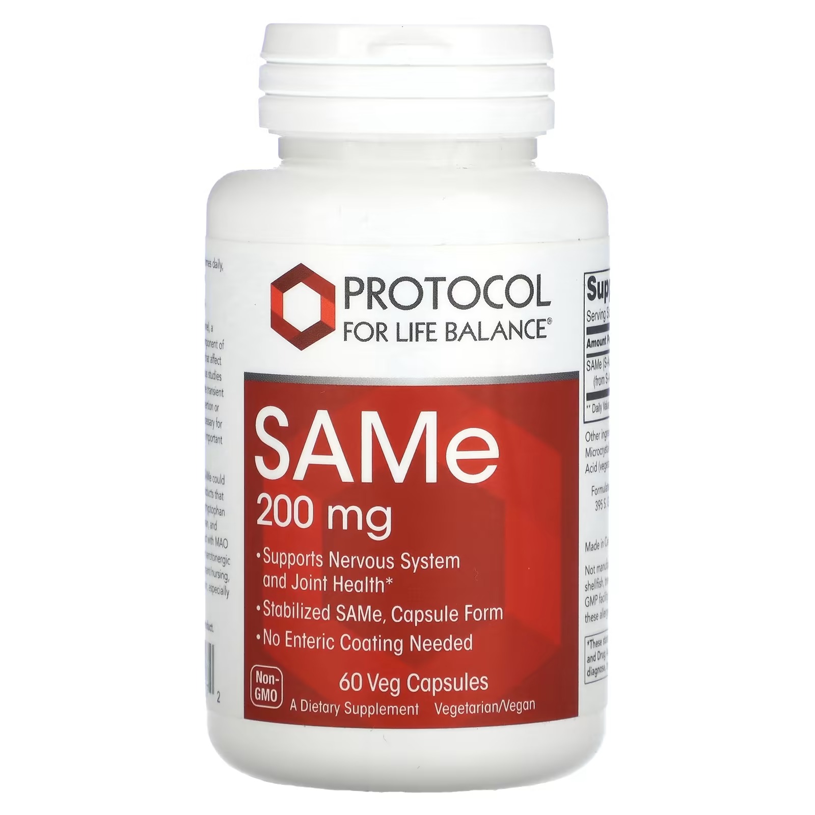 SAMe 200mg x60 C. - Protocol For Life Balance - Protocol For Life Balance