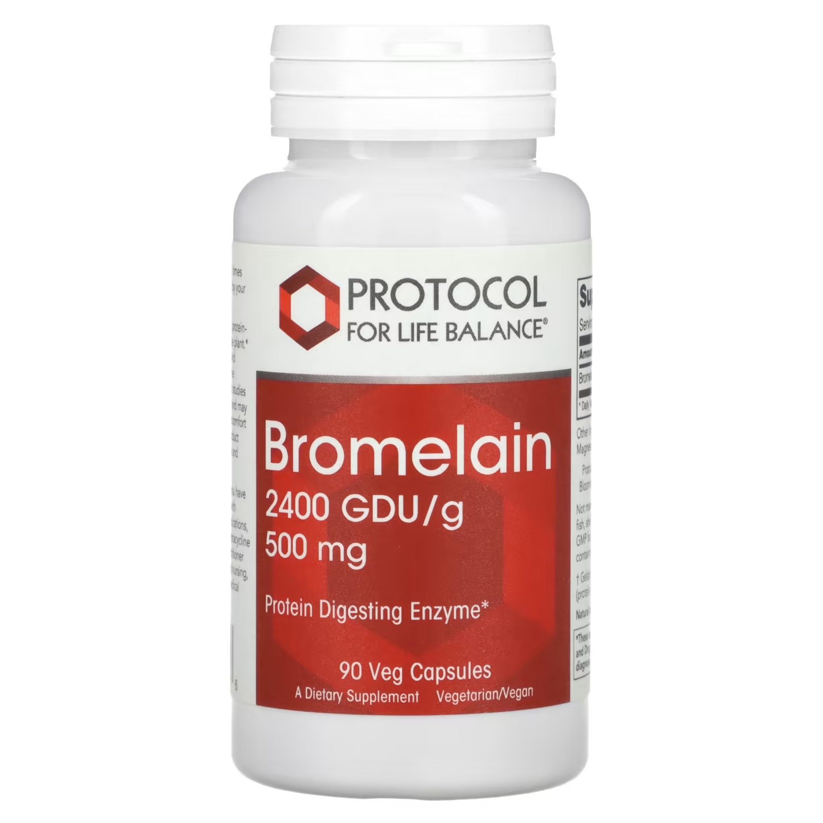 Bromelain 500mg 2400 GDU/g x90 - Protocol For Life Balance - Protocol For Life Balance