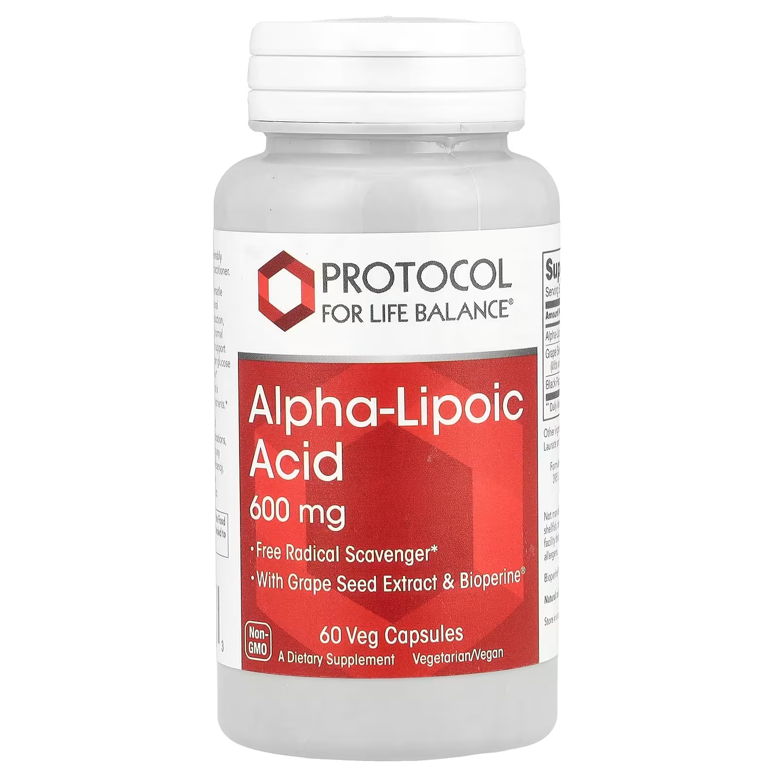 Alpha Lipoic Acid 600mg x60 C. - Protocol For Life Balance - Protocol For Life Balance