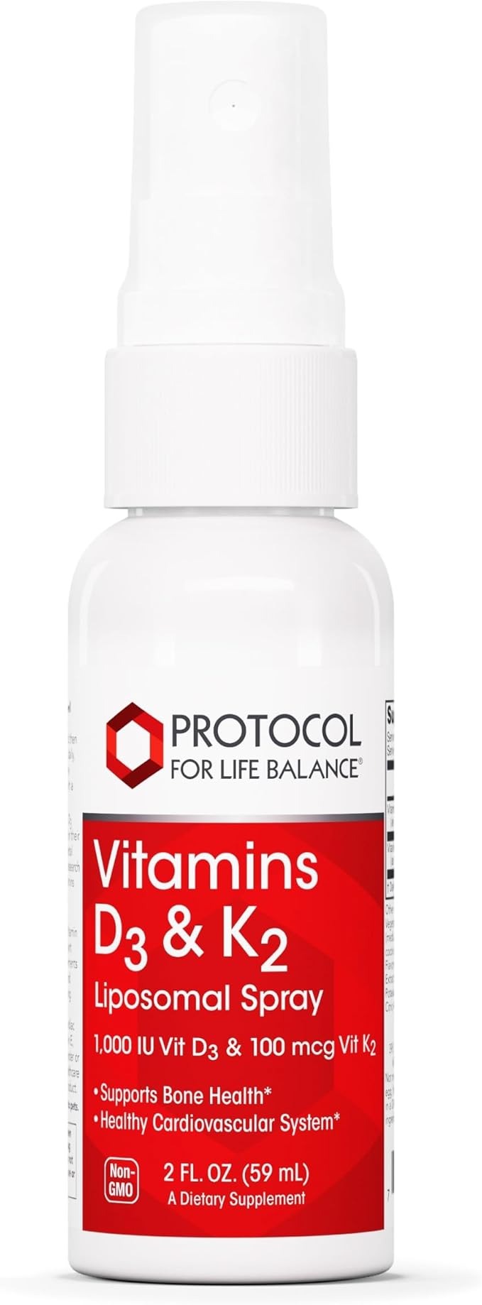 Vitamins D3 & K2 Liposomal Spray (2 Oz) - Protocol for Life Balance - Protocol For Life Balance