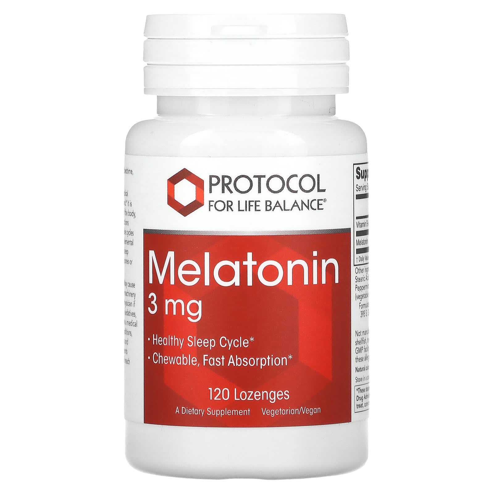 Melatonin 3mg x120 Masticabls - Protocol For Life Balance - Protocol For Life Balance