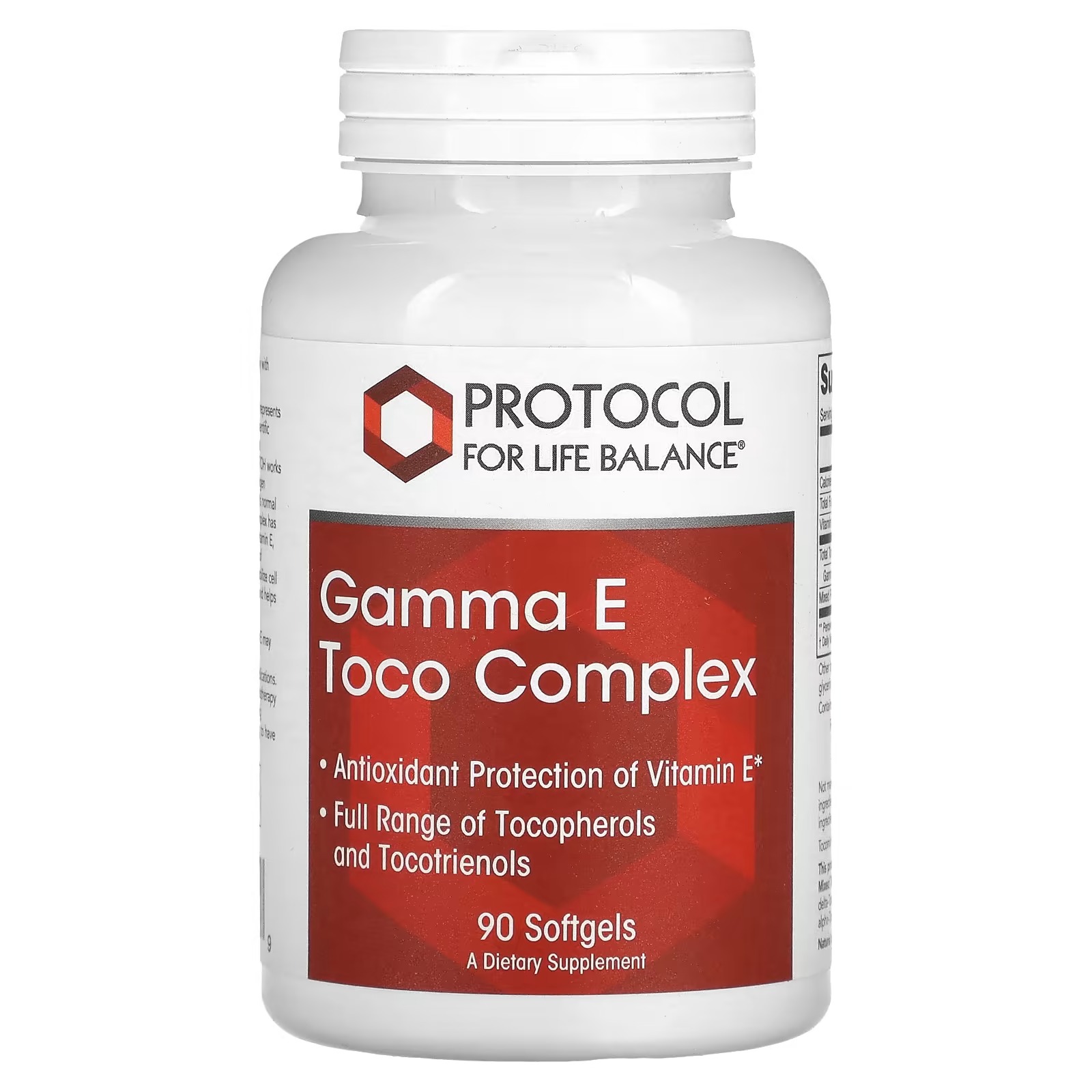 Gamma Vit. E Toco Complex x90 Sg. - Protocol For Life Balance - Protocol For Life Balance