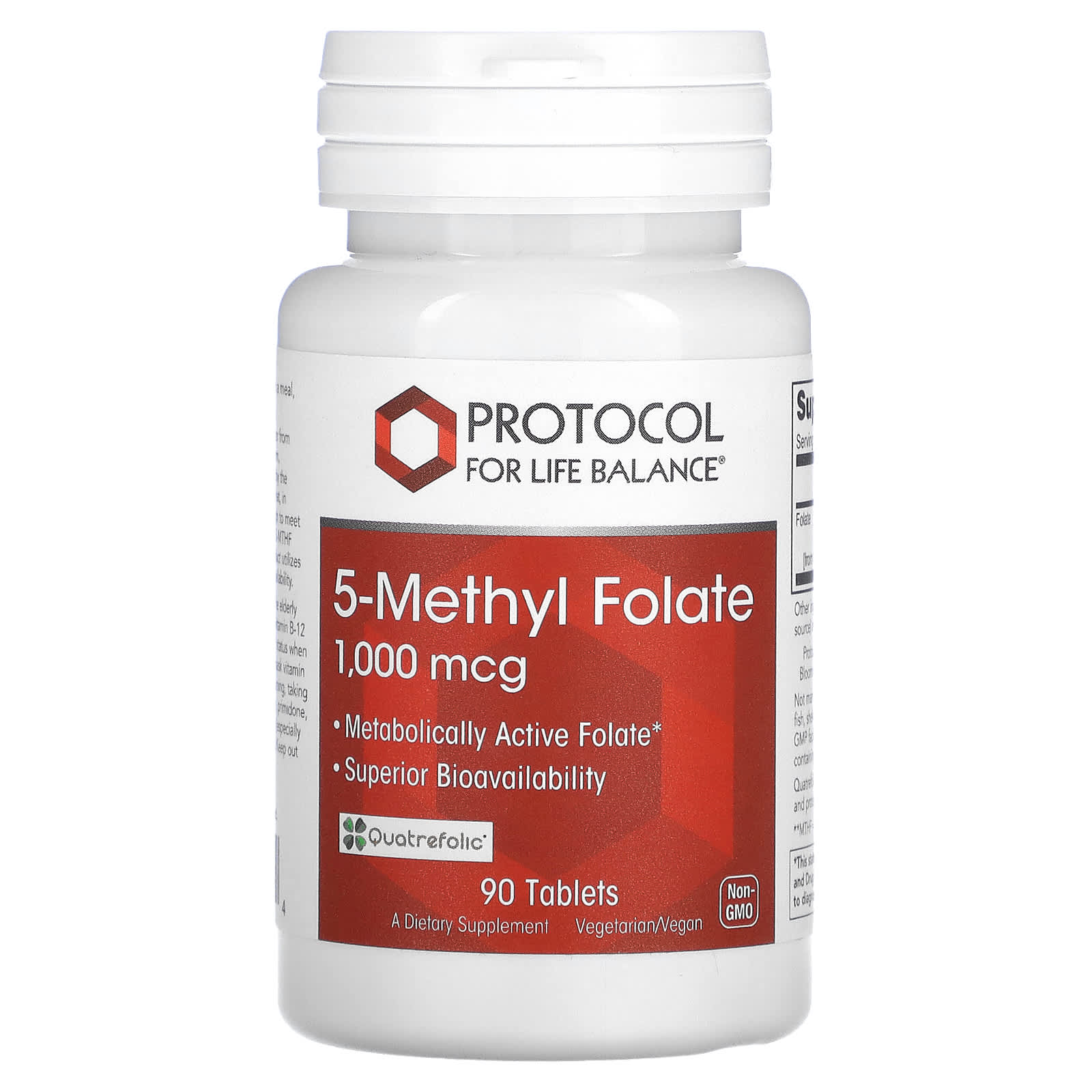 5-Methyl Folate 1000mcg x90 Tabs - Protocol For Life Balance - Protocol For Life Balance