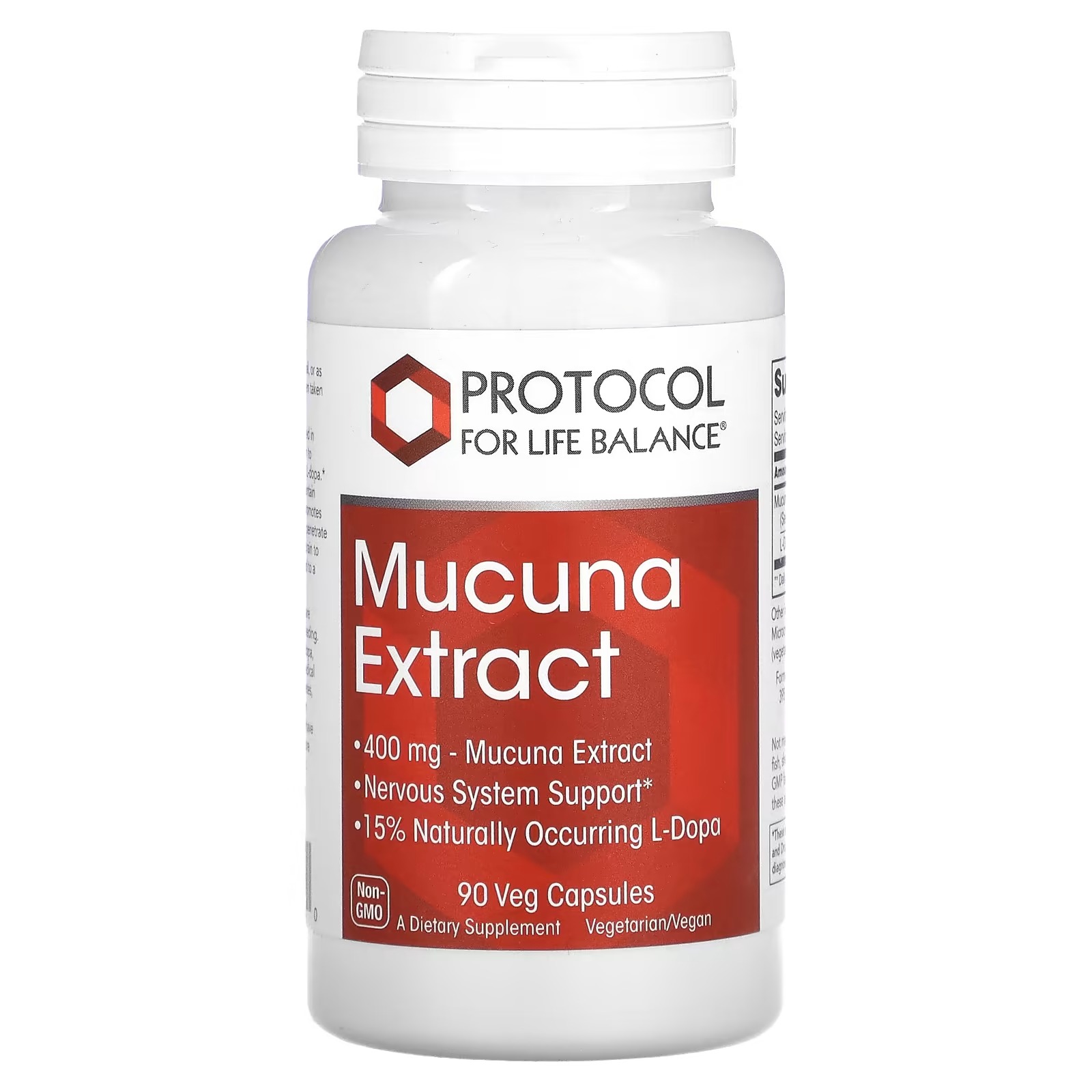 Mucuna Extract (Dopa Mucuna) 400mg x90 Caps - Protocol for Life Balance - Protocol For Life Balance