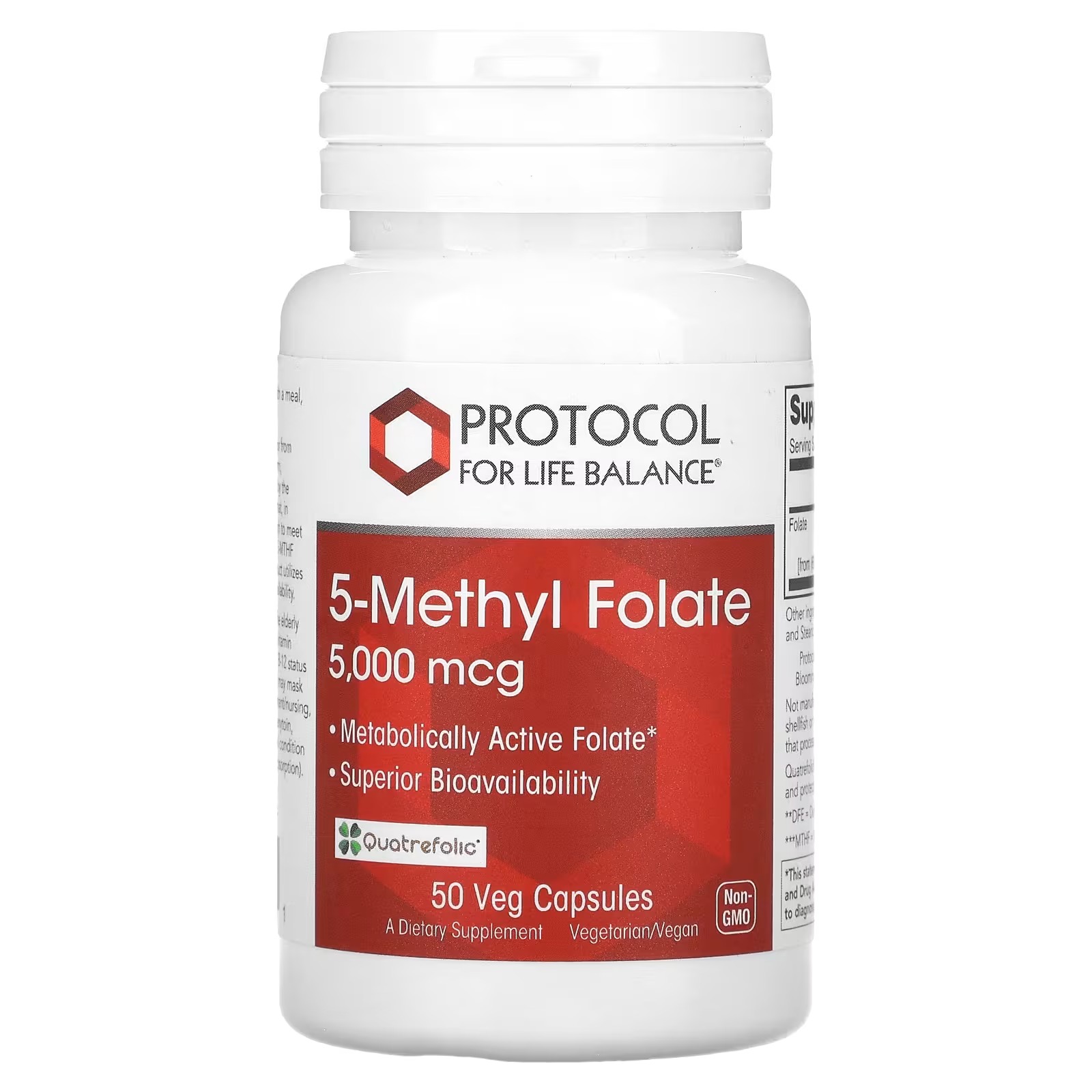 5-Methyl Folate 5000mcg x50 C. - Protocol For Life Balance - Protocol For Life Balance