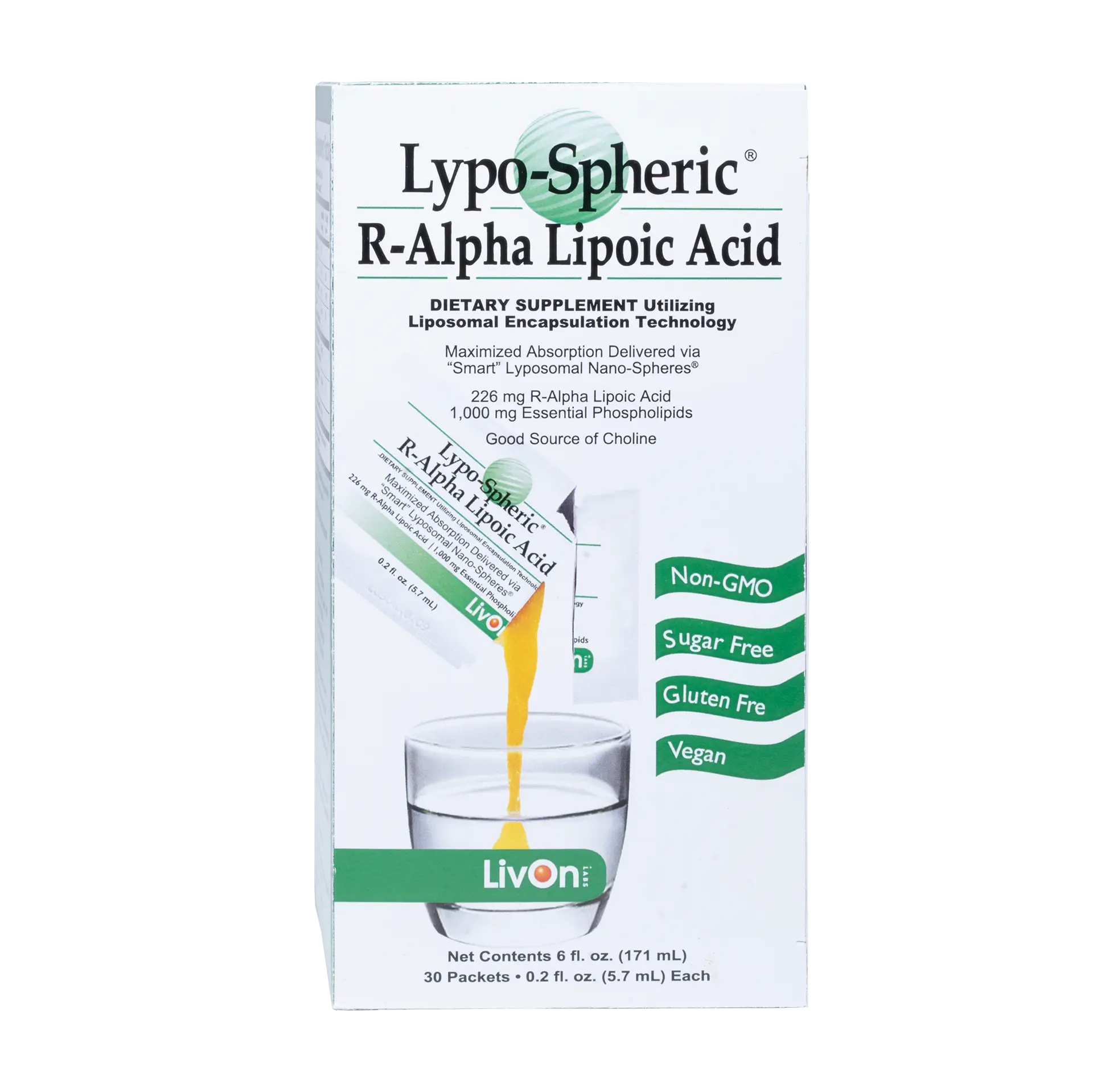 Lypo-Spheric R-Alpha Lipoic Acid Liposomal x30 Packs - LivOn Labs - LivOn Labs