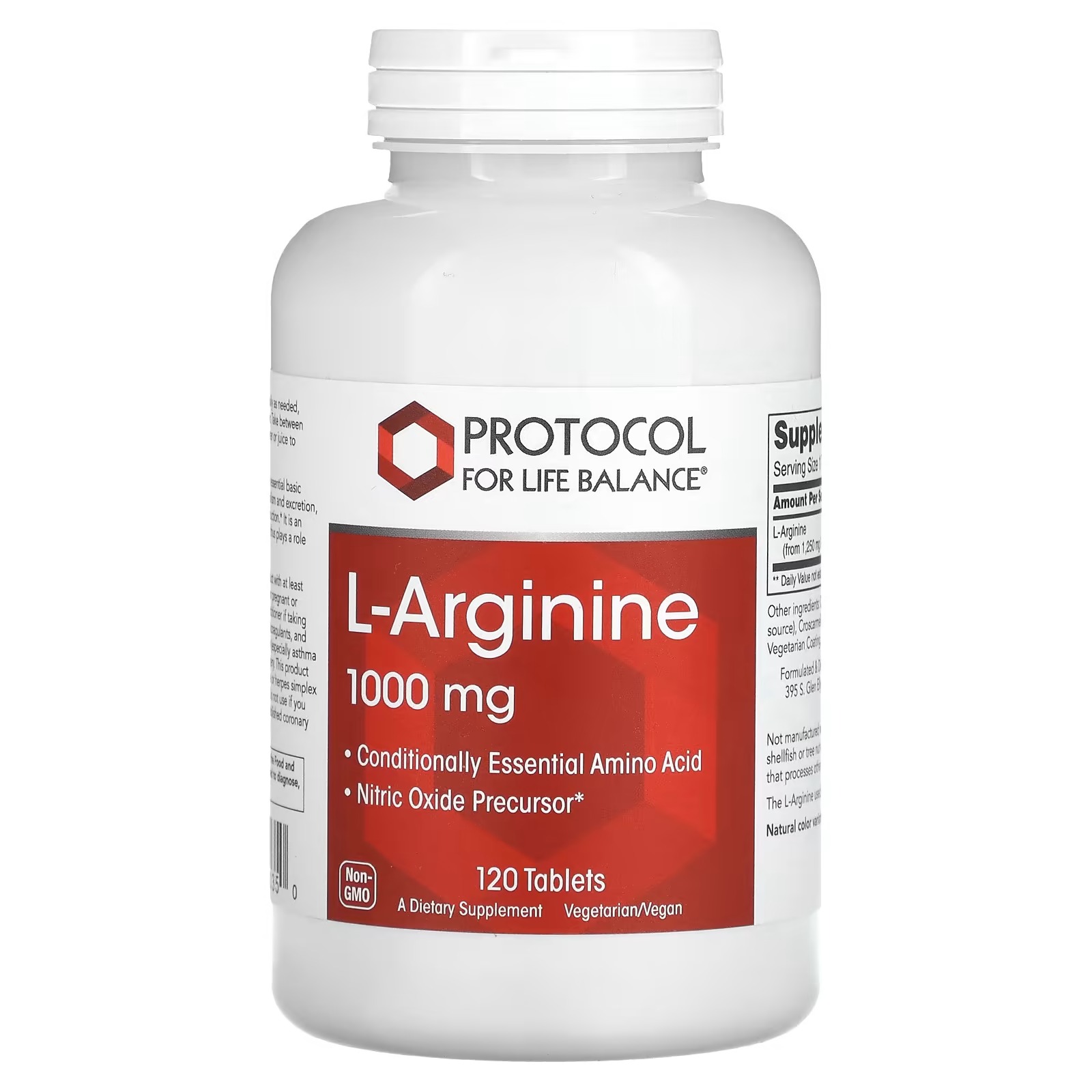 L-Arginine 1000mg x120 T. - Protocol For Life Balance - Protocol For Life Balance