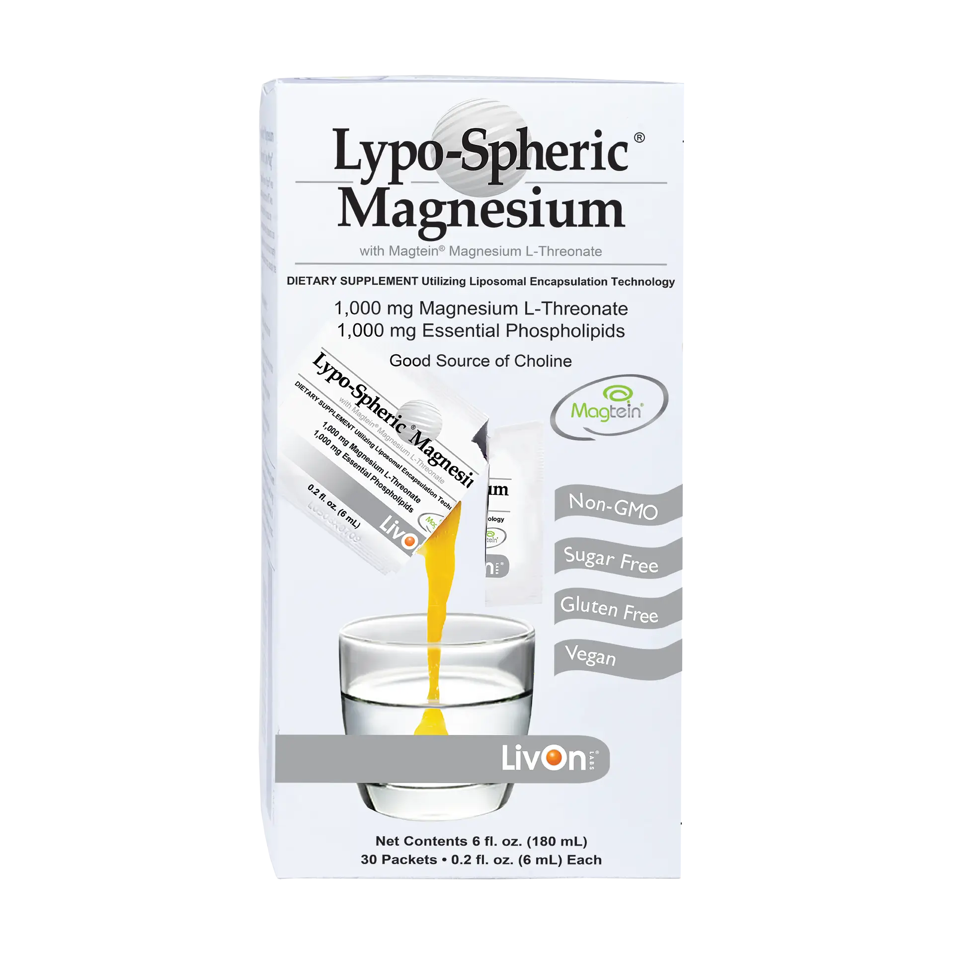 Lypo-Spheric Magnesium L-Threonate x30 Packs - LivOn Labs - LivOn Labs