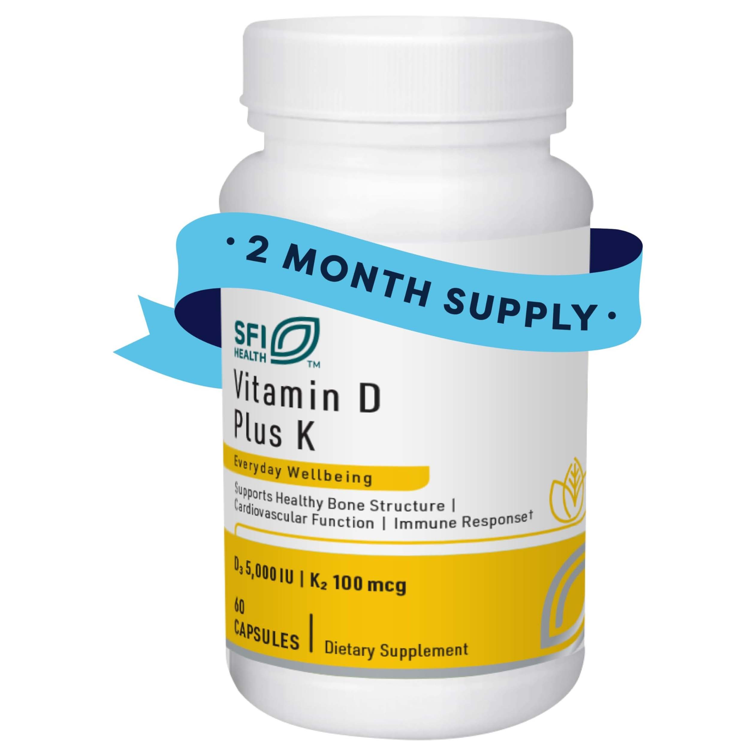 Vitamin D3 Plus K2 x60 Caps - SFI Health - SFI Health