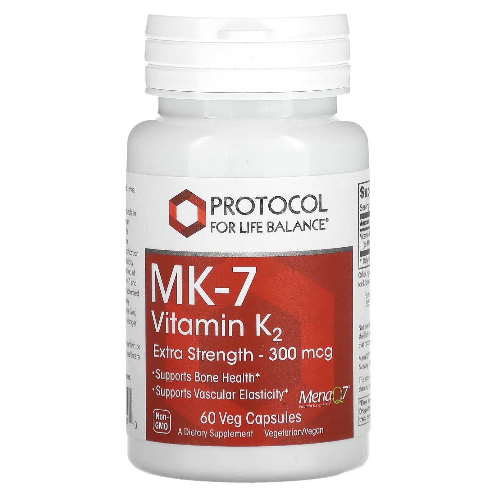 Vitamin k-2 MK-7 300mcg x60 C. - Protocol For Life Balance - Protocol For Life Balance