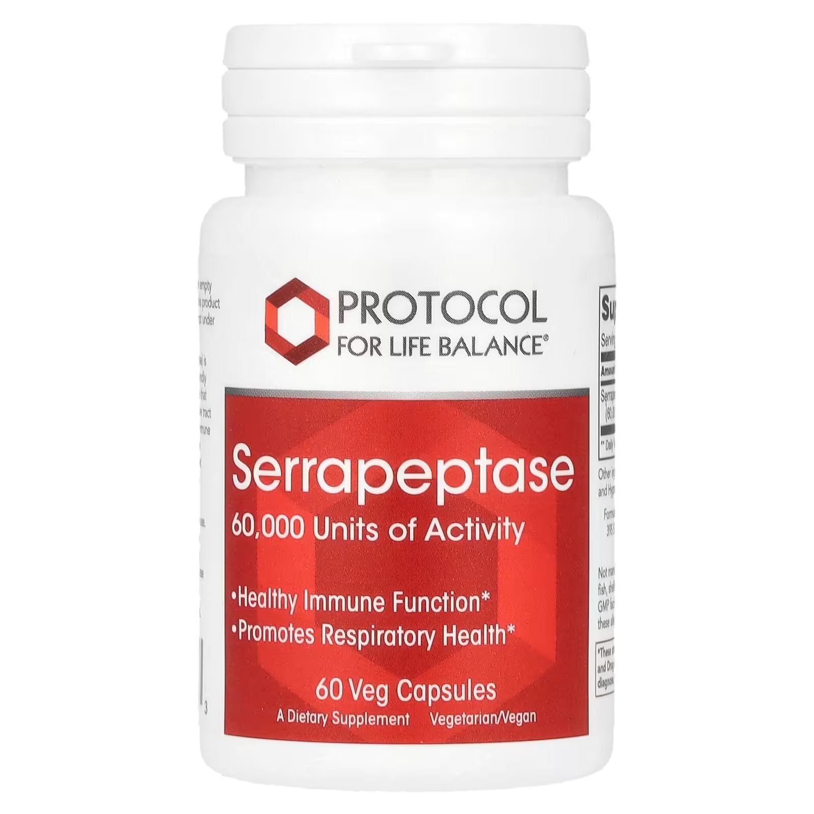 Serrapeptase 60,000 Units x60 Caps - Protocol For Life Balance
