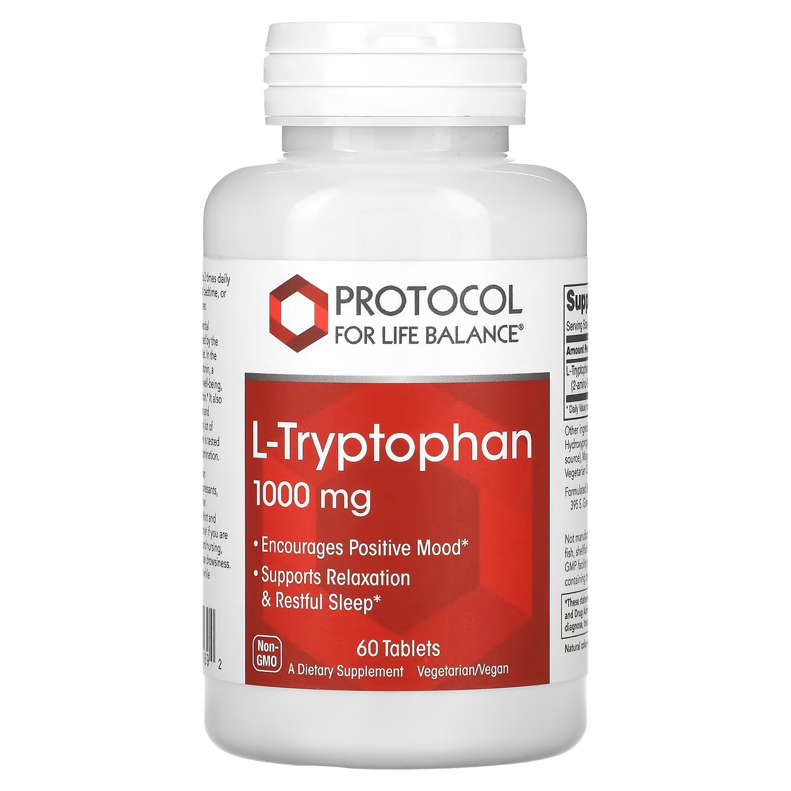 L-Tryptophan 1000mg x60 T. - Protocol For Life Balance - Protocol For Life Balance