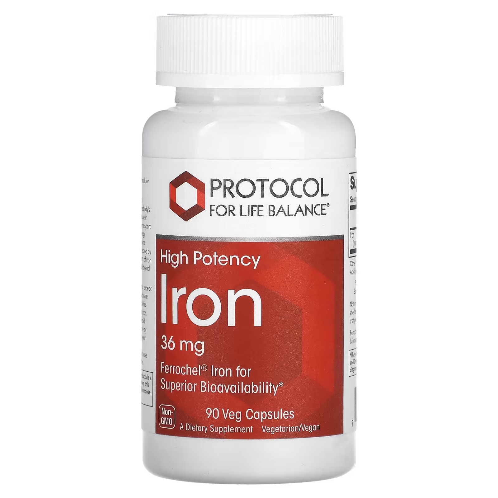 Ferrochel Iron 36mg x90 C. - Protocol For Life Balance - Protocol For Life Balance