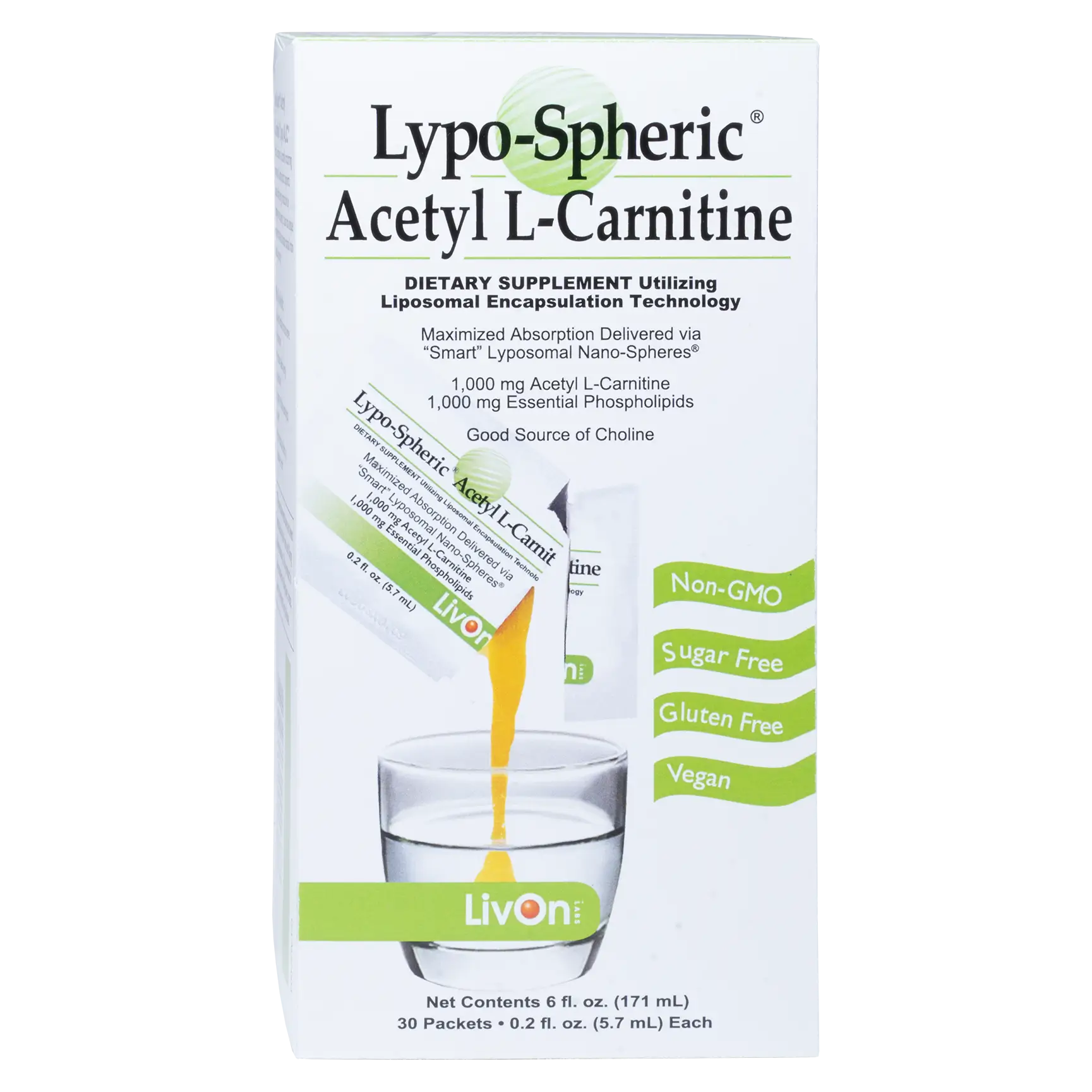 Lypo-Spheric Acetyl L-Carnitine x30 Packs - LivOn Labs - LivOn Labs