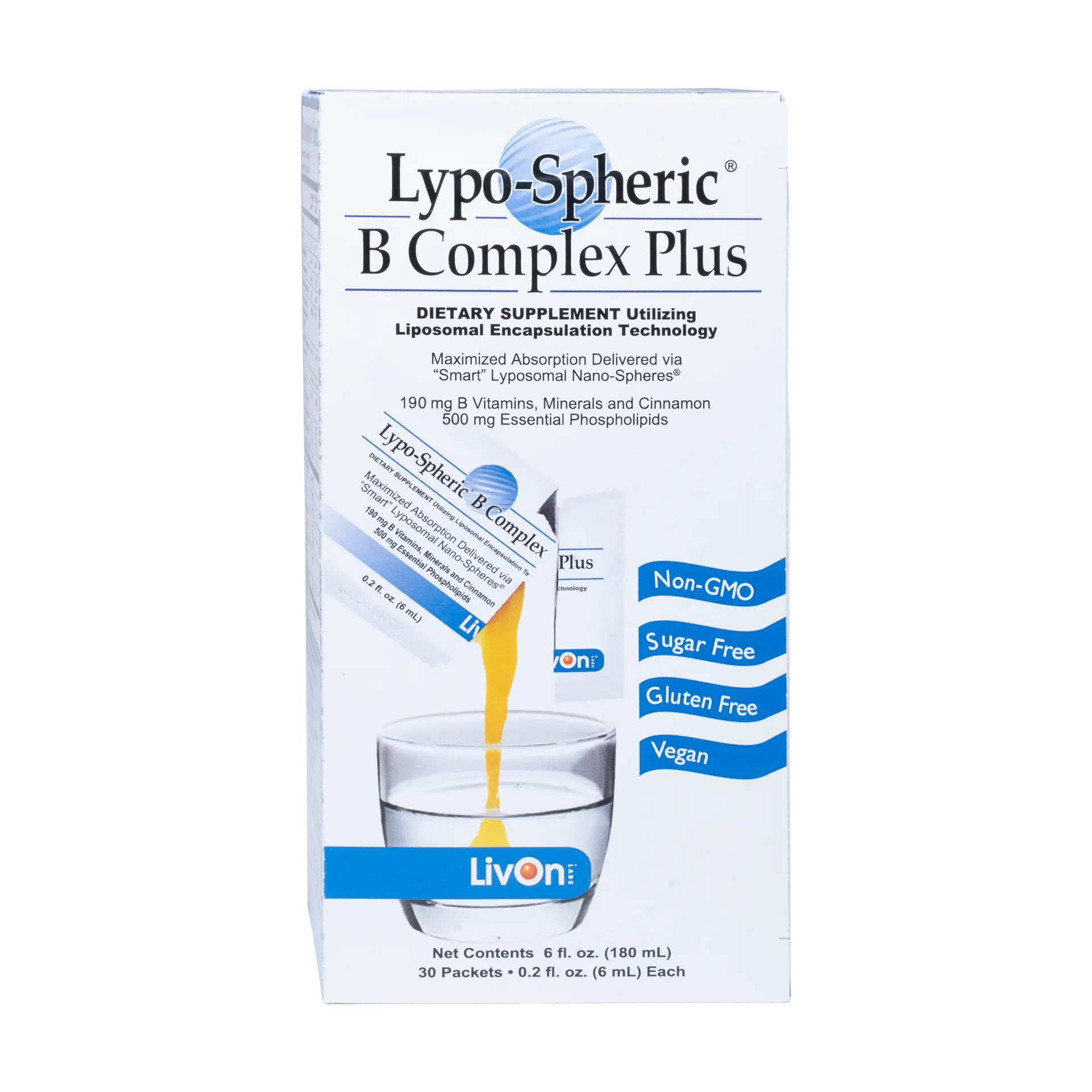 Lypo-Spheric Vit. B Complex Plus x30 Packs - LivOn Labs - LivOn Labs