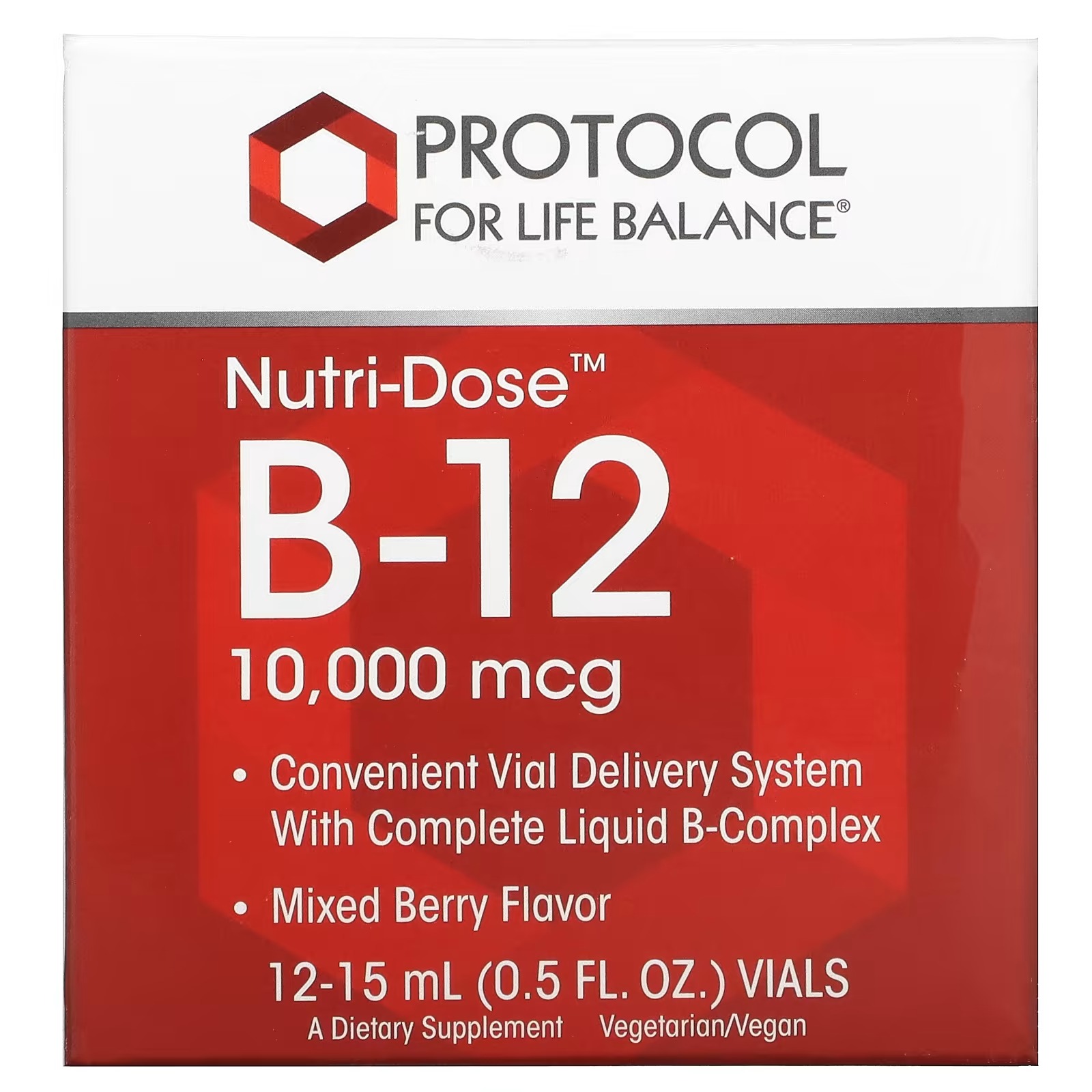 Nutri-Dose Vit. B-12 10000 IU 12 Vial - Protocol For Life Balance - Protocol For Life Balance