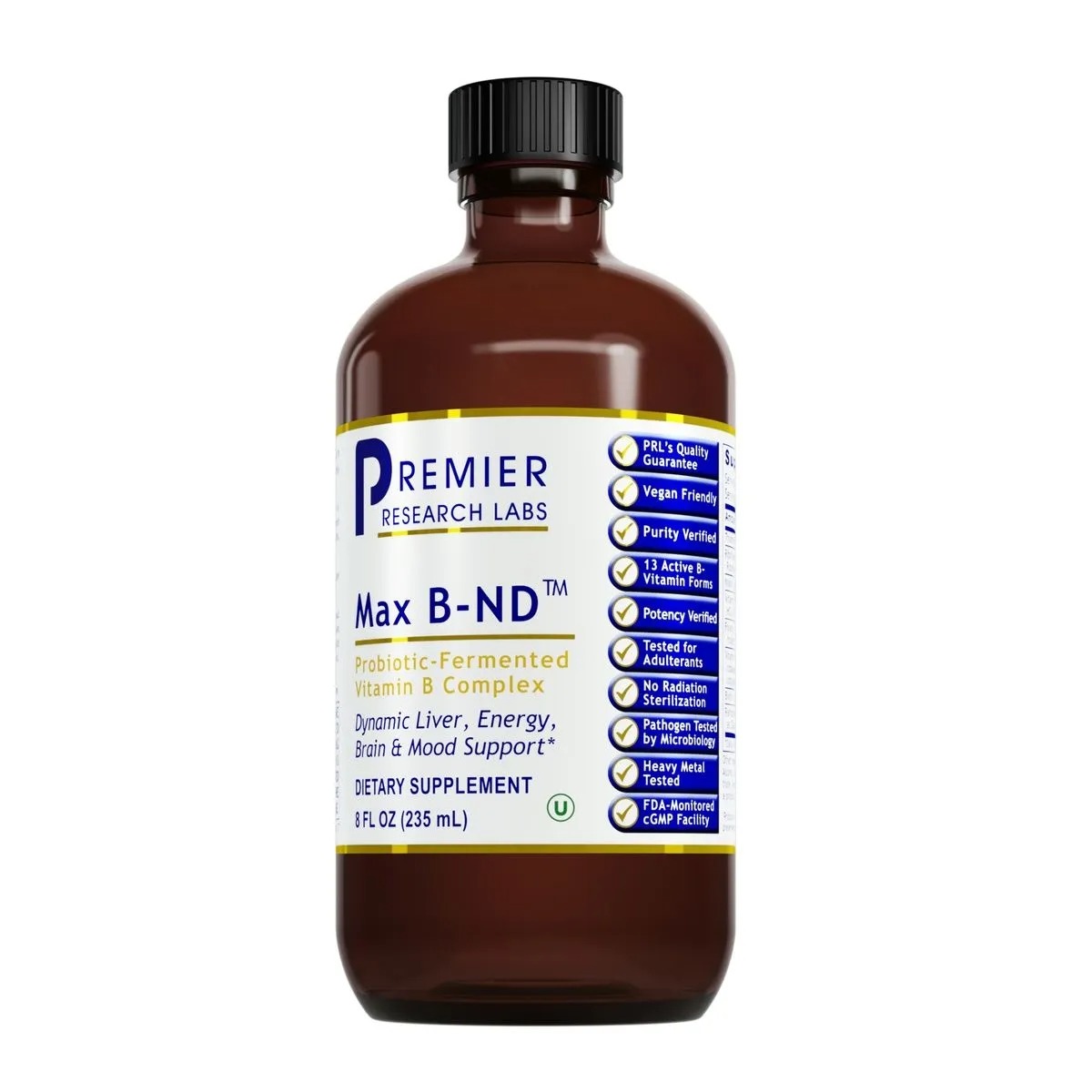 Max B-ND Probiotic B-Complex 8 Oz - Premier Research Labs - Premier Research Labs