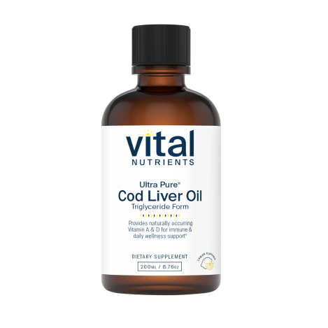 Cod Liver Oil Ultra Pure 200mlL 6.76 Oz - Vital Nutrients - Vital Nutrients