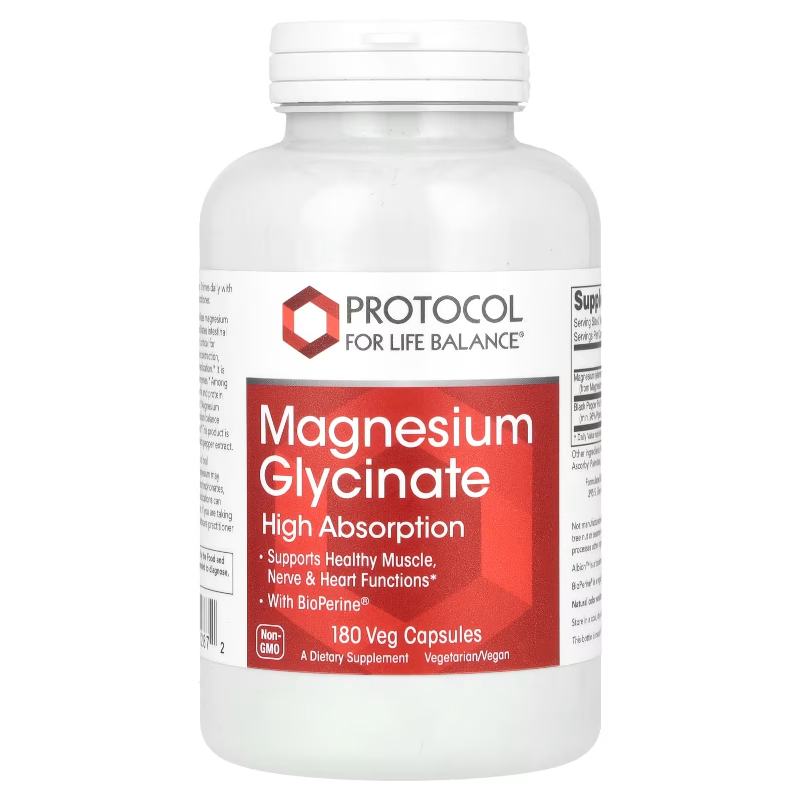 Magnesium Glycinate 200 mg x180 C. - Protocol For Life Balance - Protocol For Life Balance