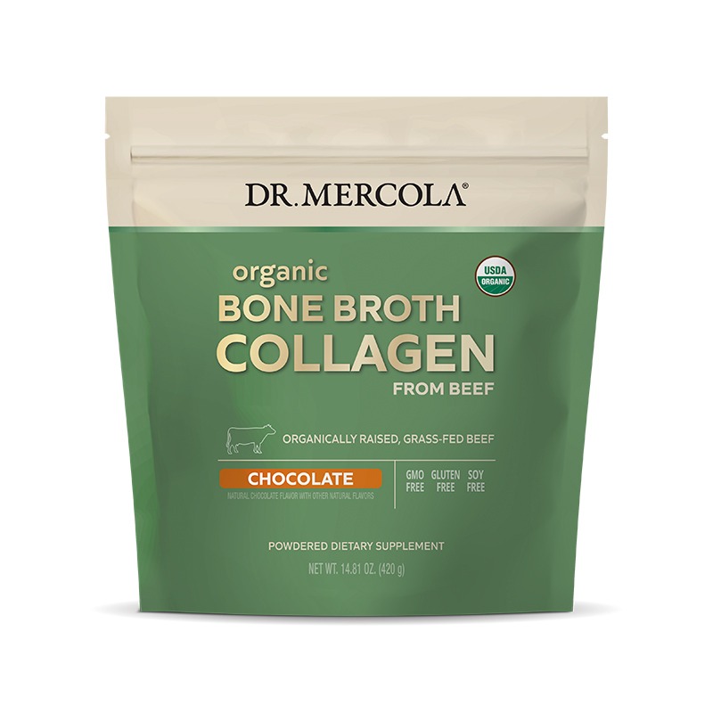 Bone Broth Collagen Organic (Chocolate) 14.81 Oz / 420g. - Dr. Mercola - Dr. Mercola