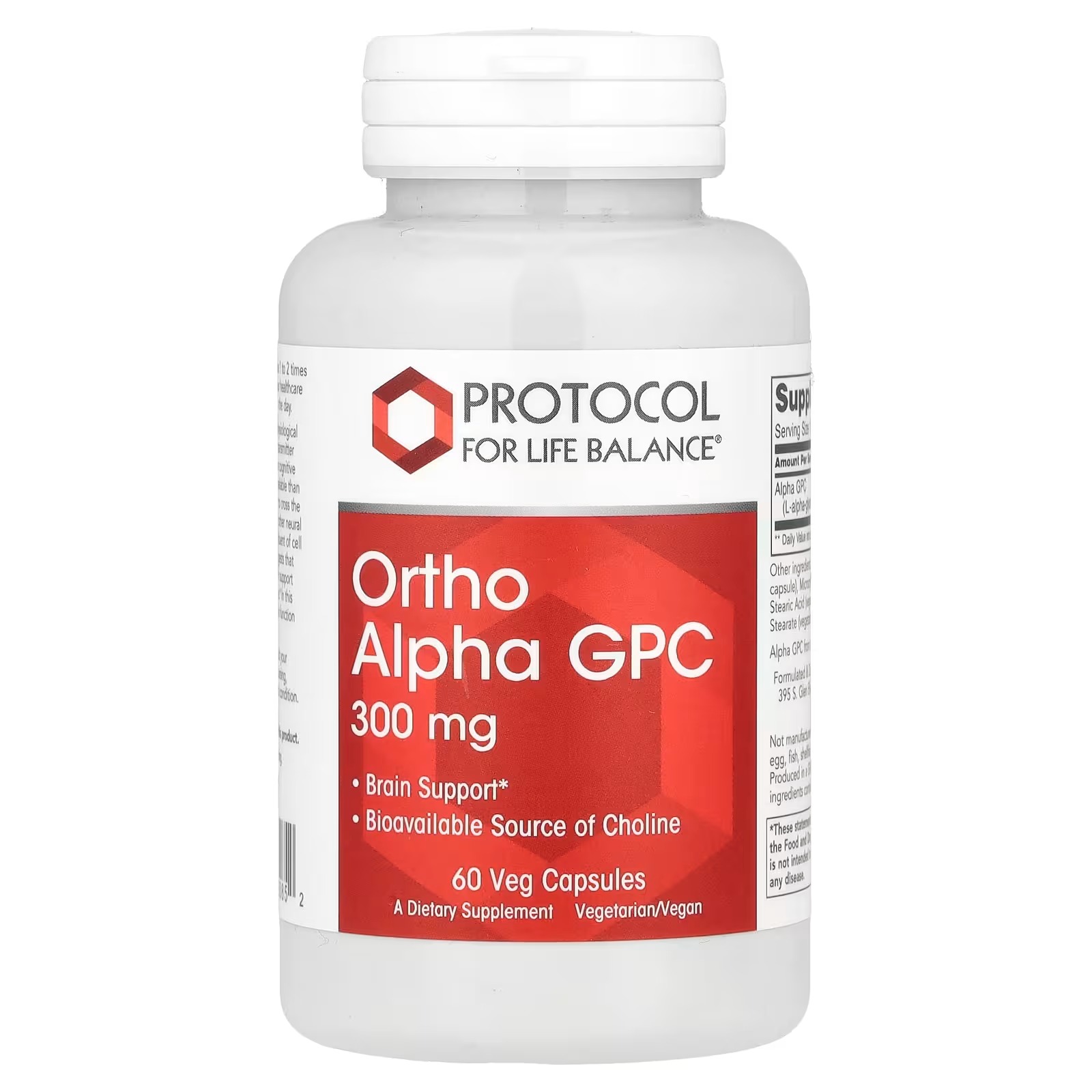 Ortho Alpha GPC 300mg x60 C. - Protocol For Life Balance - Protocol For Life Balance