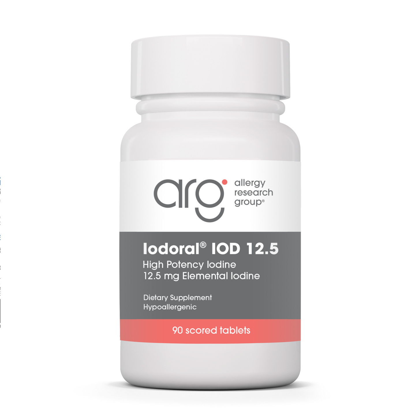 Iodoral 12.5mg (Iodine / Yodo) x90 Tabs Dividibles - Allergy Research Group - Allergy Research Group