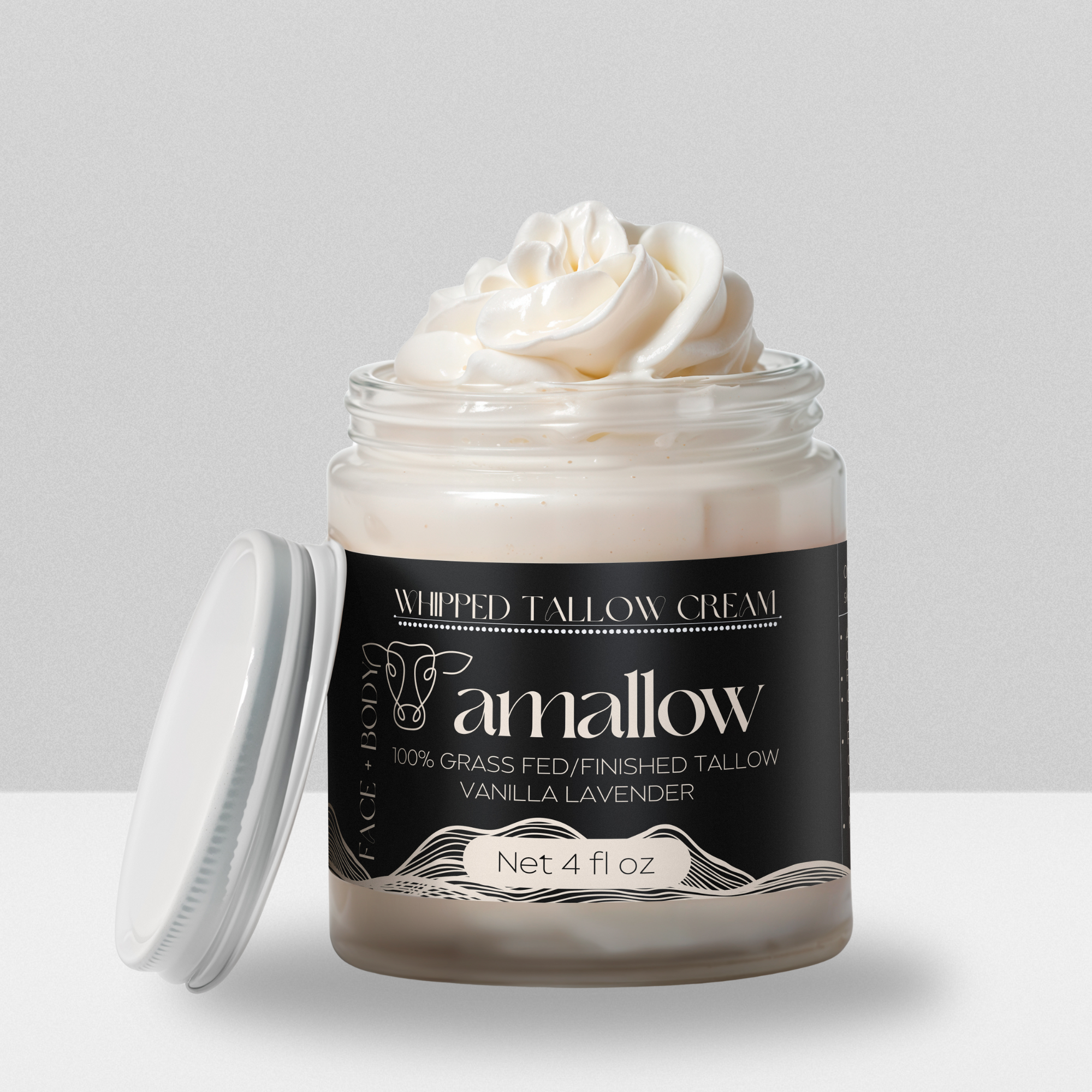 Whipped Tallow Cream (Sebo de Res) (Grass-Fed Beef) (4 oz) - Amallow - Amallow