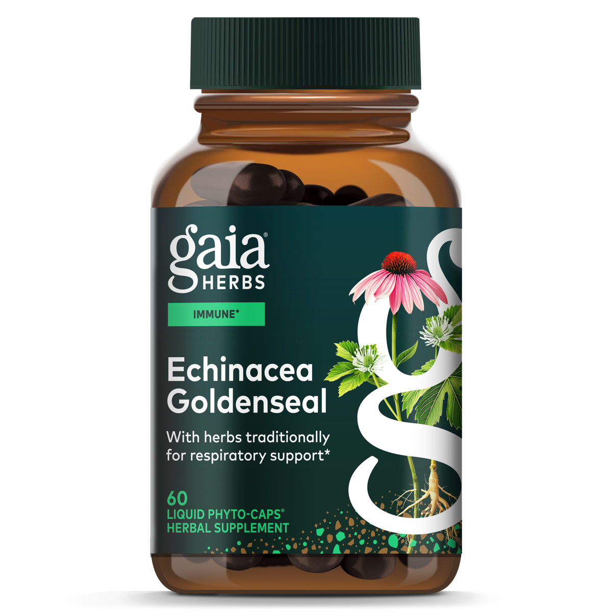 Echinacea Goldenseal x60 Caps - Gaia Herbs - Gaia Herbs Pro