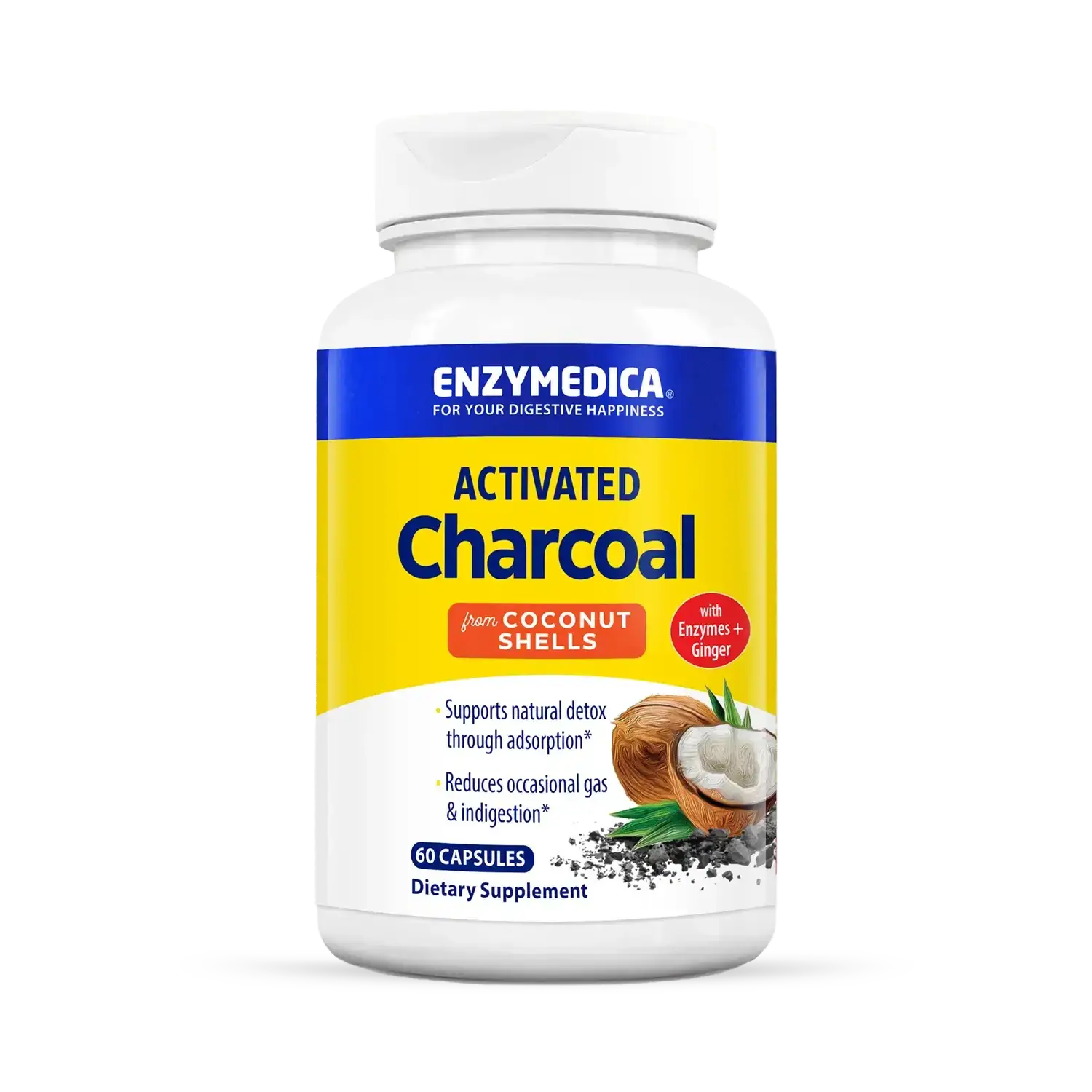 Activated  Charcoal x60 Caps - Enzymedica - Enzymedica