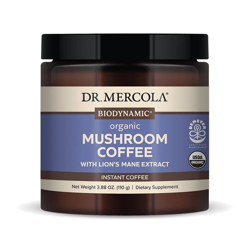 Mushroom Organic Instant Coffee w/ Lion's Mane Extract x20 Servings (3.88 oz) - Dr. Mercola - Dr. Mercola