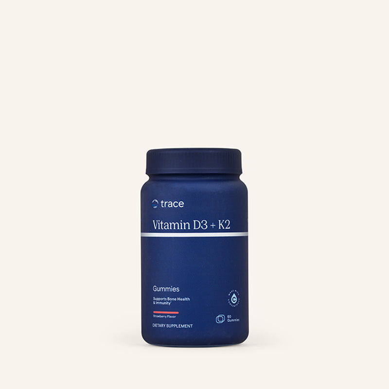 Vitamin D3 + K2 Gummies (Strawberry) x60 Gummies - Trace Minerals - Trace Minerals