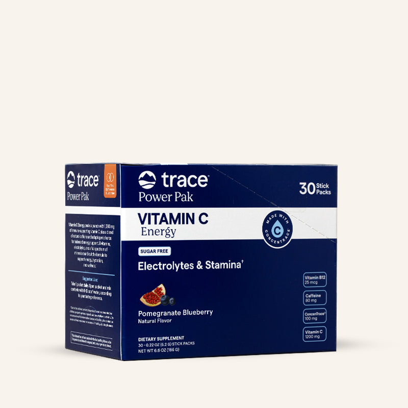 Power Pak Energy Zero Sugar (Pomegranate Blueberry) x30 Packets - Trace Minerals - Trace Minerals