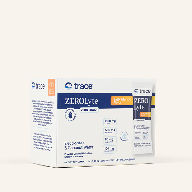 ZeroLyte Zero Sugar Powder (Salty Mango) x30 Packets - Trace Minerals - Trace Minerals