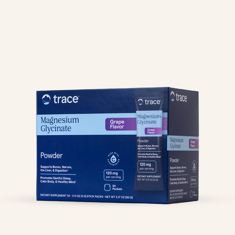 Magnesium Glycinate Powder (Grape) x30 Packets - Trace Minerals - Trace Minerals