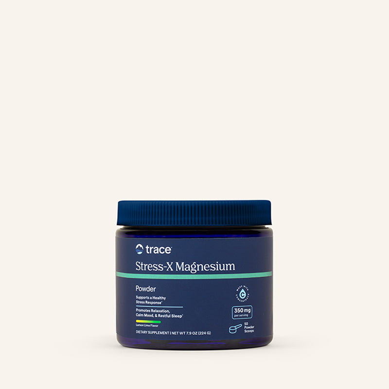 Stress-X Magnesium Powder (Lemon Lime) x224 g Powder - Trace Minerals - Trace Minerals