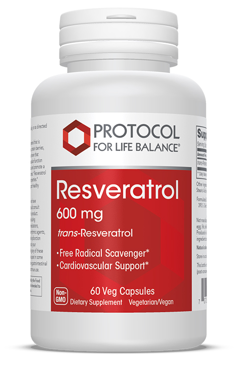 Resveratrol 600mg x60 Caps - Protocol for Life Balance P3387 - Protocol For Life Balance