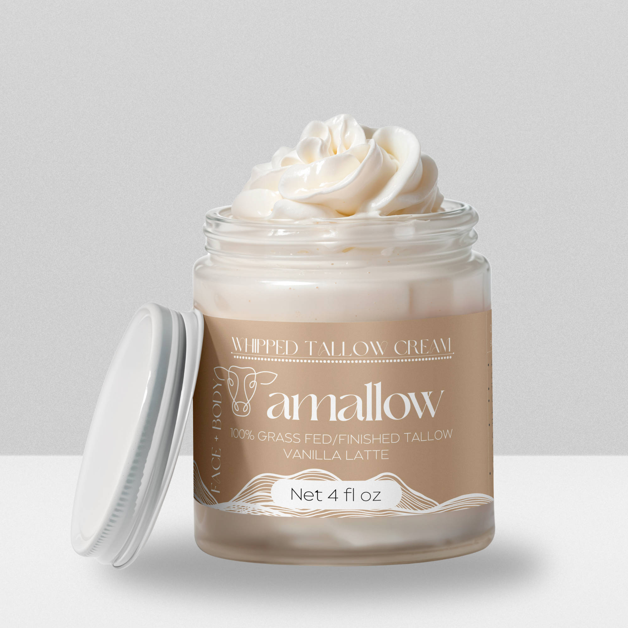 Whipped Tallow Cream Vanilla Latte - Sebo de Res 4 Oz - Amallow - Amallow