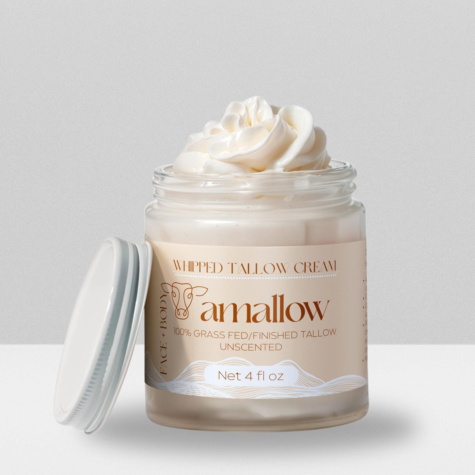 Whipped Tallow Cream Unscented - Sebo de Res 4 Oz - Amallow - Amallow
