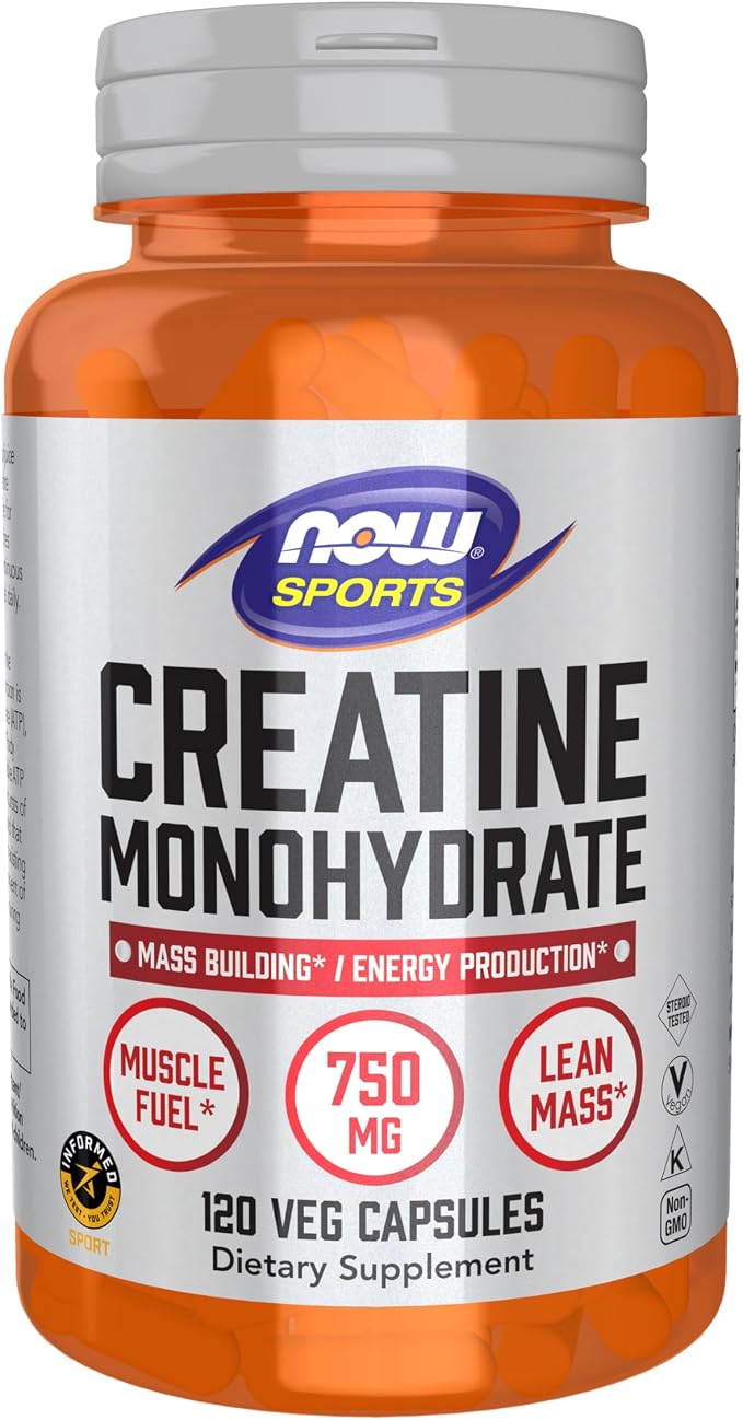 Creatine Monohydrate 750mg x120 Veg Caps - NOW 2035 - NOW